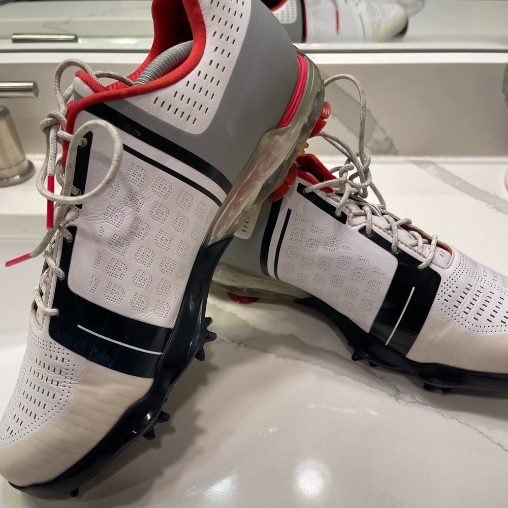 Under Armour UA Spieth One Men’s Golf Shoes White Black Red Size 10